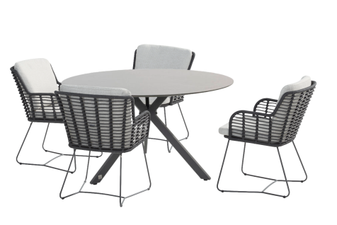  4 Seasons Locarno Hpl Table 130 ø - Antra+4x Fabrice